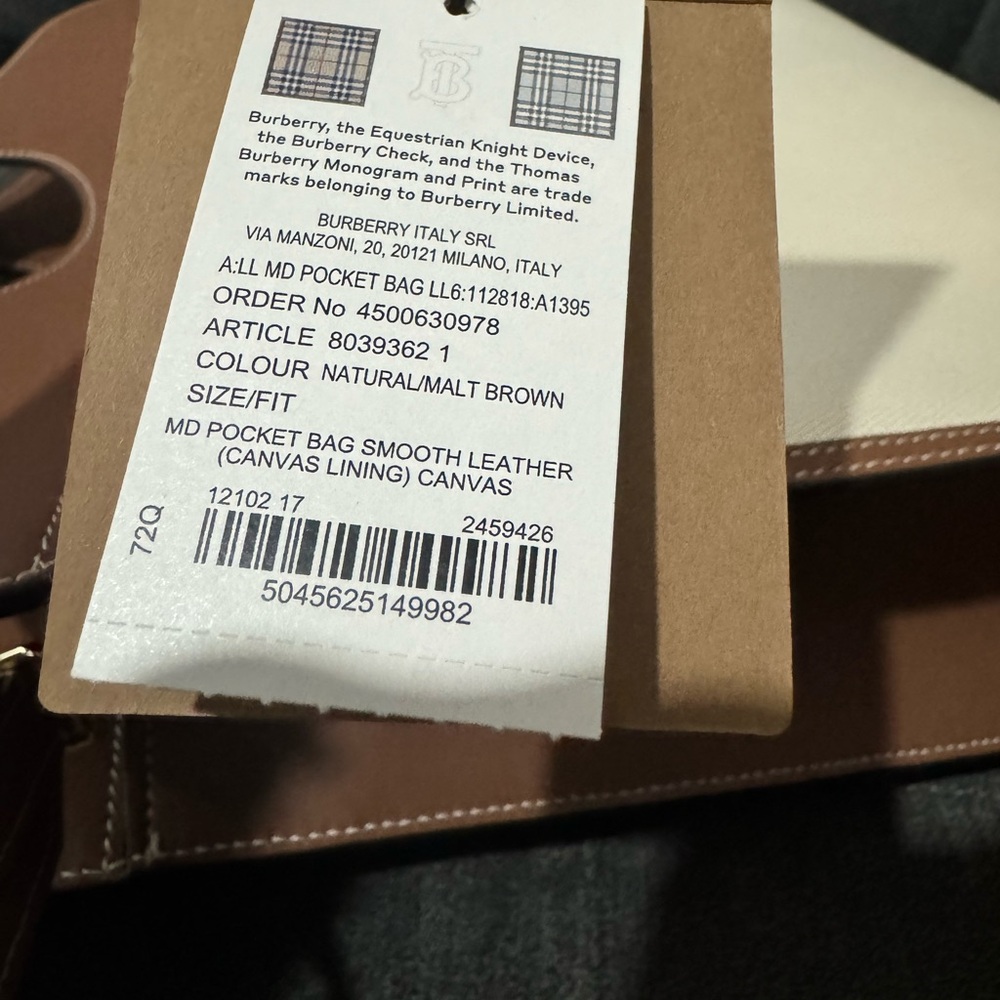 Brand New Burberry Canvas & Leather Tote Bag - Picture 8 of 9